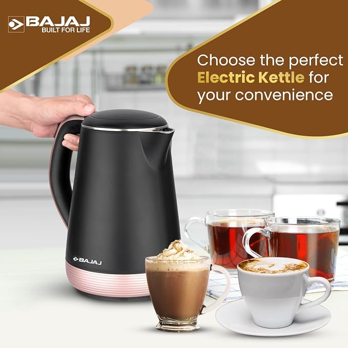 BAJAJ KTP 1.7 GOLD ELETRIC KETTLE  (1.7 L, Gold, Black)